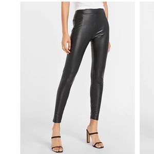 High waisted faux leather leggings
